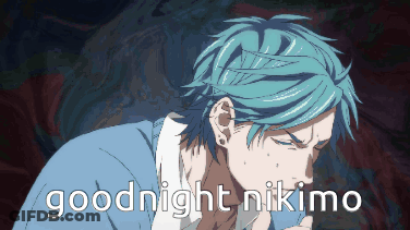 Man With Blue Hair Saying Goodnight Nikimo GIF