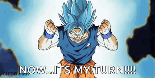 Man With Blue Hair Saying Now It's My Turn GIF