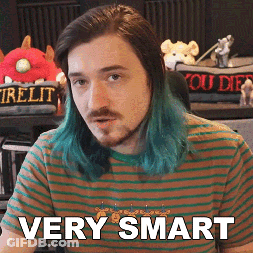 Man With Blue Hair Saying Very Smart GIF