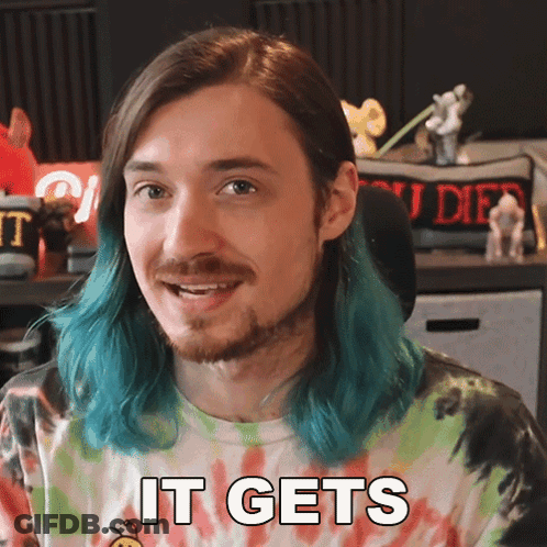 Man With Blue Hair Says It Gets GIF