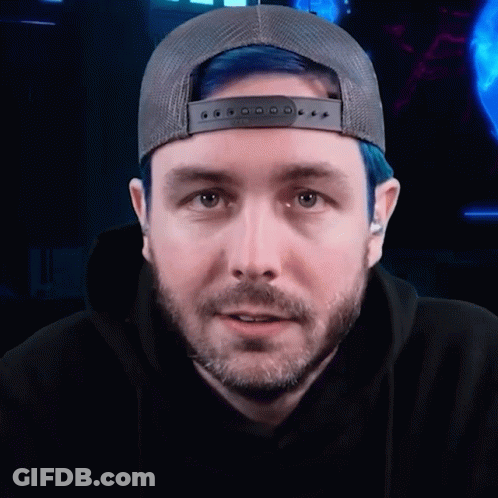 Man With Blue Hair Wearing Hat GIF