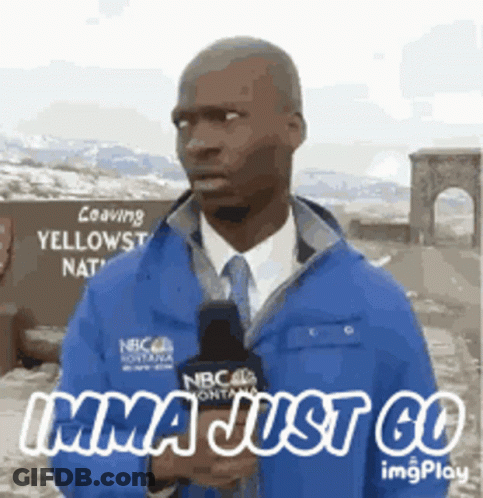Man With Blue Jacket And Tie Saying Imma Just Go GIF
