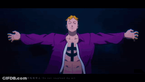 Man With Blue Light Coming Out Of Chest GIF