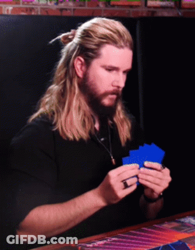 Man With Blue Paint Making Funny Face GIF