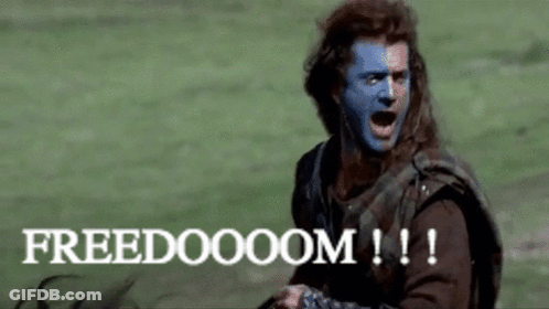 Man With Blue Paint Screaming Freedoooom GIF