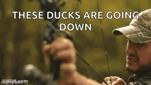 Man With Bow And Arrow These Ducks Are Going Down GIF