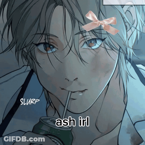 Man With Bow Drinking Straw Ash Irl GIF