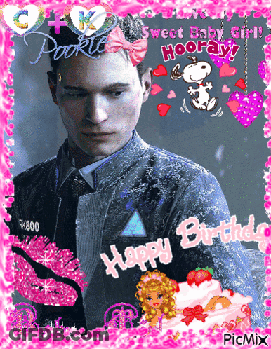 Man With Bow In Hair Happy Birthday GIF