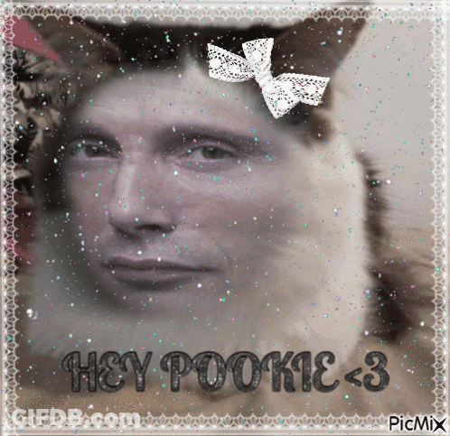 Man With Bow On Head Saying Hey Pookie < 3 GIF