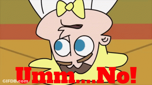 Man With Bow On Head Saying Umm No GIF