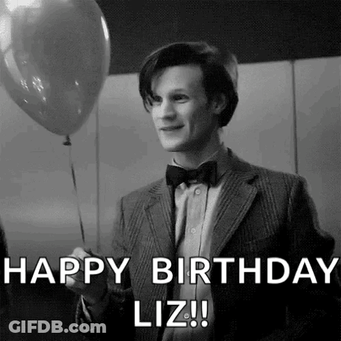 Man With Bow Tie Saying Happy Birthday Liz GIF