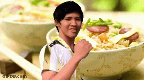 Man With Bowl Of Rice GIF