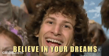 Man With Braces Smiling Says Believe In Your Dreams GIF