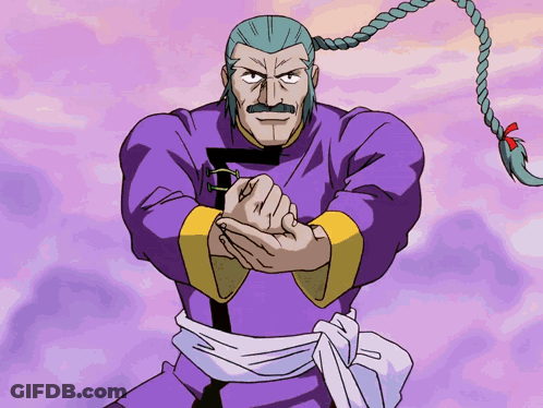 Man With Braided Hair And Mustache In Purple Shirt Number 7 GIF