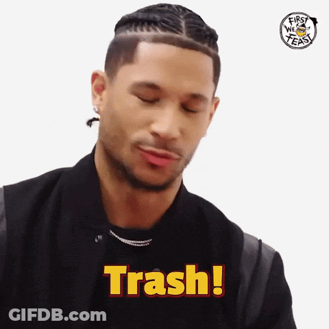 Man With Braided Haircut Says Trash GIF
