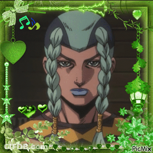 Man With Braids In Green Frame Picmix GIF