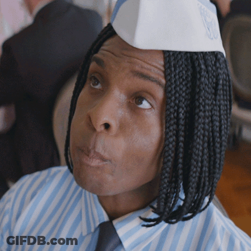 Man With Braids In Striped Shirt And Tie GIF