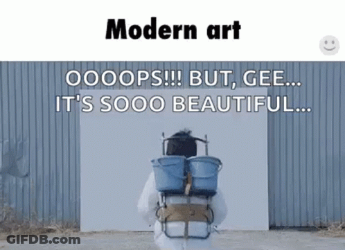 Man With Buckets On Back Standing In Front Of White Board GIF
