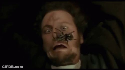 Man With Bug On Face Screaming GIF
