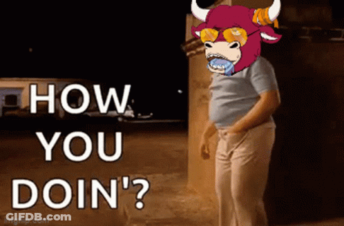 Man With Bull Head How You Doin GIF