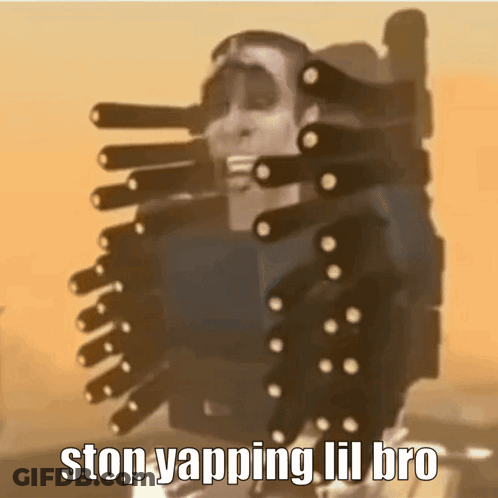 Man With Bullets In Face Saying Stop Vaping Lil Bro GIF