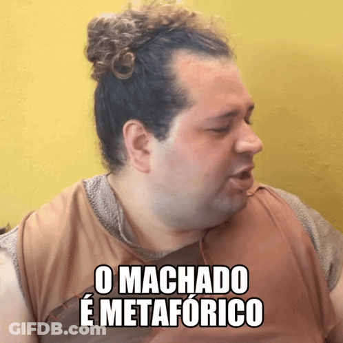 Man With Bun Says O Machado E Metaphorico GIF