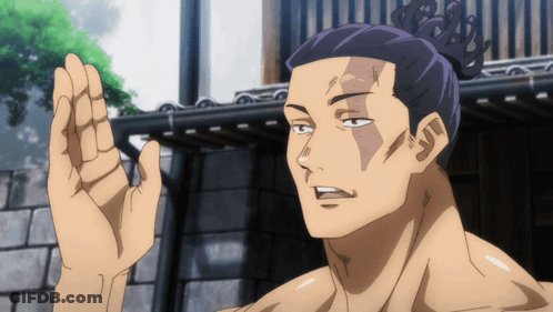 Man With Bun Waving Hand GIF