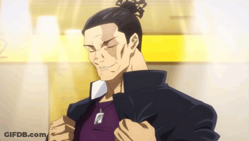 Man With Bun Wearing Jacket And Necklace GIF