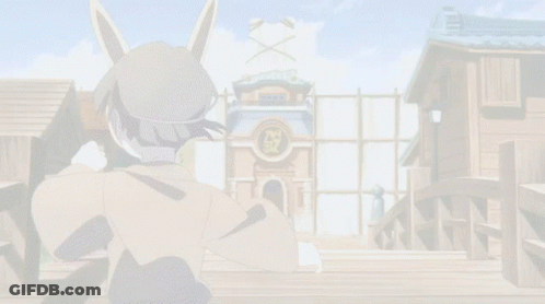 Man With Bunny Ears In Front Of Building 7 GIF