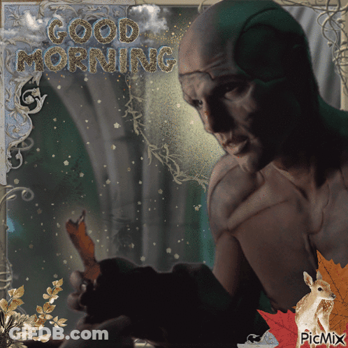 Man With Butterfly Saying Good Morning GIF