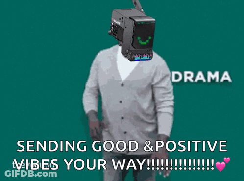 Man With Camera On Head Sending Good & Positive Vibes Your Way GIF