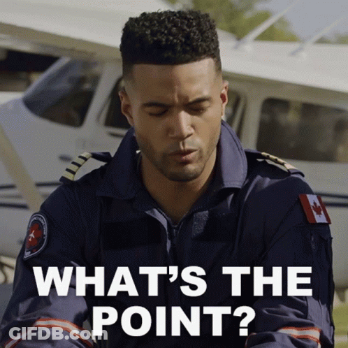 Man With Canadian Flag Asking What's The Point GIF