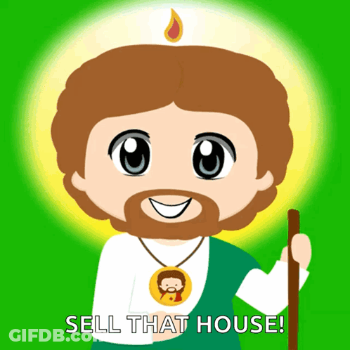Man With Candle On Head Saying Sell That House GIF