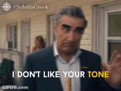 Man With Cane Says I Don't Like Your Tone GIF