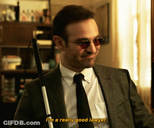 Man With Cane Says I'm Really Good Lawyer GIF