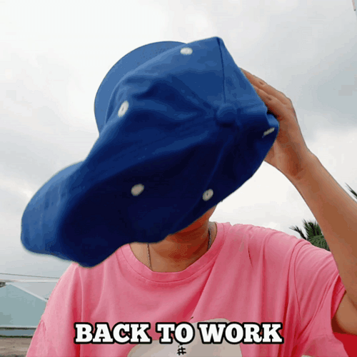 Man With Cap Says Back To Work Monday GIF