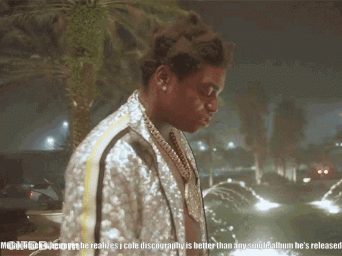 Man With Caption Midak Black Realizes Cole Discography Better GIF