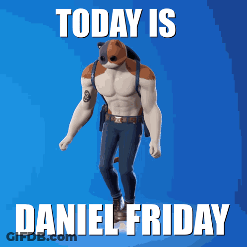 Man With Cat Head And Today Is Daniel Friday GIF