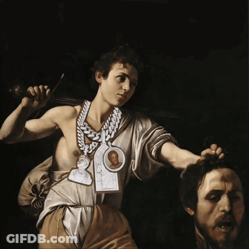 Man With Chain And Jesus Picture GIF