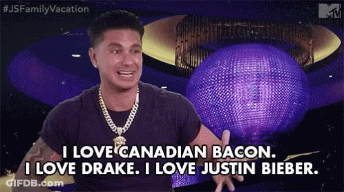 Man With Chain Says I Love Canadian Bacon GIF