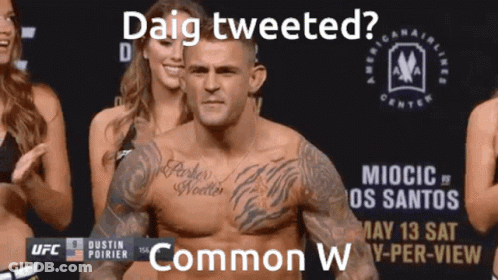 Man With Chest Tattoo And Daig Tweeted Sign GIF