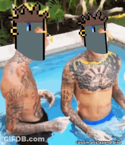 Man With Chest Tattoo And Yellow Wig Says Reaction Onna Way GIF