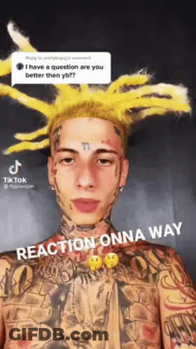 Man With Chest Tattoo And Yellow Wig Says Reaction Onna Way GIF