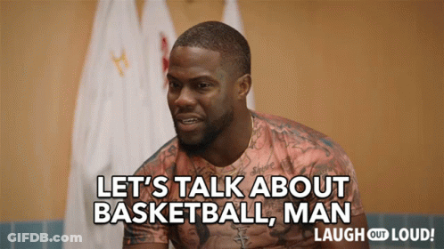 Man With Chest Tattoo Saying Let's Talk About Basketball GIF