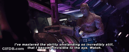 Man With Chest Tattoo Says I've Mastered The Ability Of Standing So Incredibly Still GIF