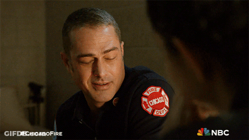 Man With Chicago Fire Department Patch GIF
