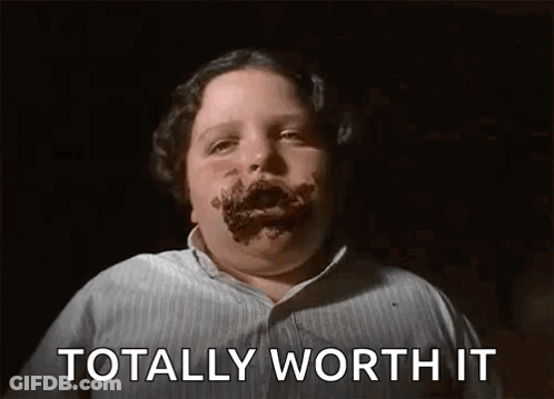 Man With Chocolate On Face Says Totally Worth It GIF