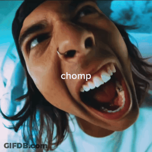 Man With Chomp Above Face GIF