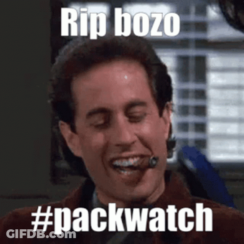 Man With Cigar Saying Rip Bozo #Packwatch GIF