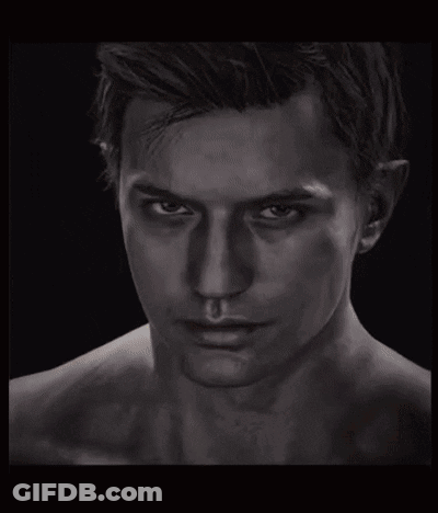 Man With Circle Of Fire Around Face GIF